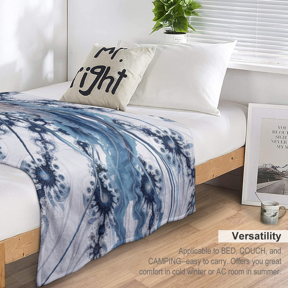 Ultra-Soft Flannel Blanket 70"Γ80" |Ozarks Coastal Wraps | Blue Medusa