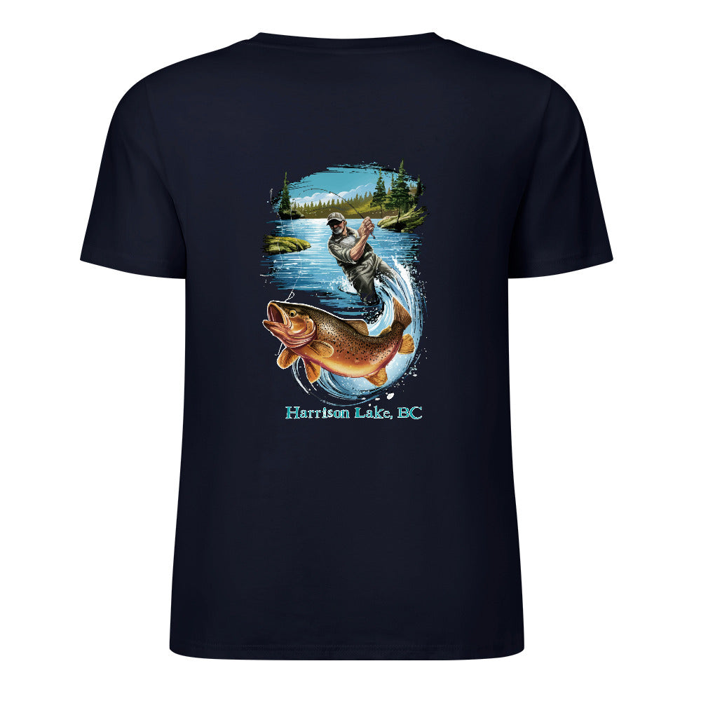 2025 Pure Cotton Short Sleeve, Double-Sided Print | Dockside Drifter | "Just One More Cast"