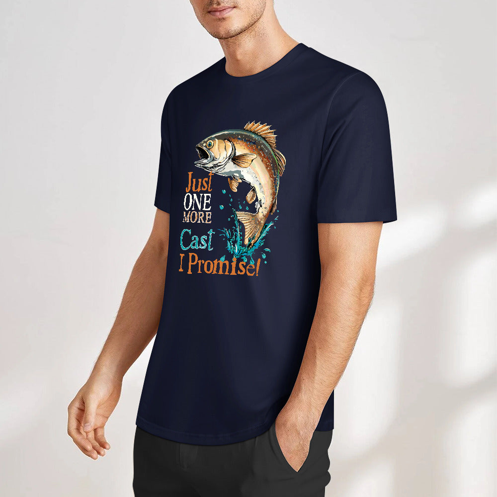 2025 Pure Cotton Short Sleeve, Double-Sided Print | Dockside Drifter | "Just One More Cast"