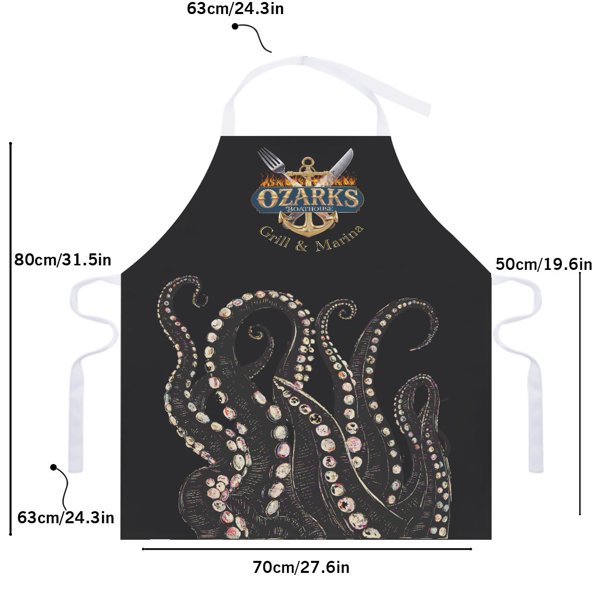 Adjustable Apron With White Strap | Nautical Home & Decor | Cooking Apron | Ozarks Octopus
