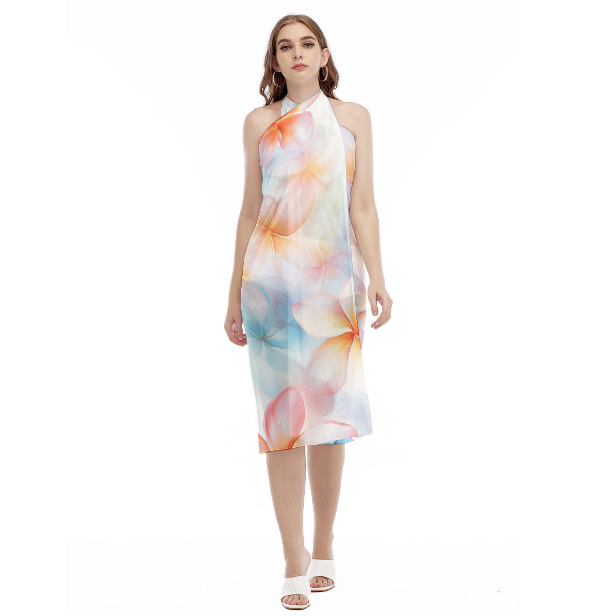 Women's Plumeria Mesh Beach Cover-Up | Pareo Wrap Dress | Sun & Sail Resortwear