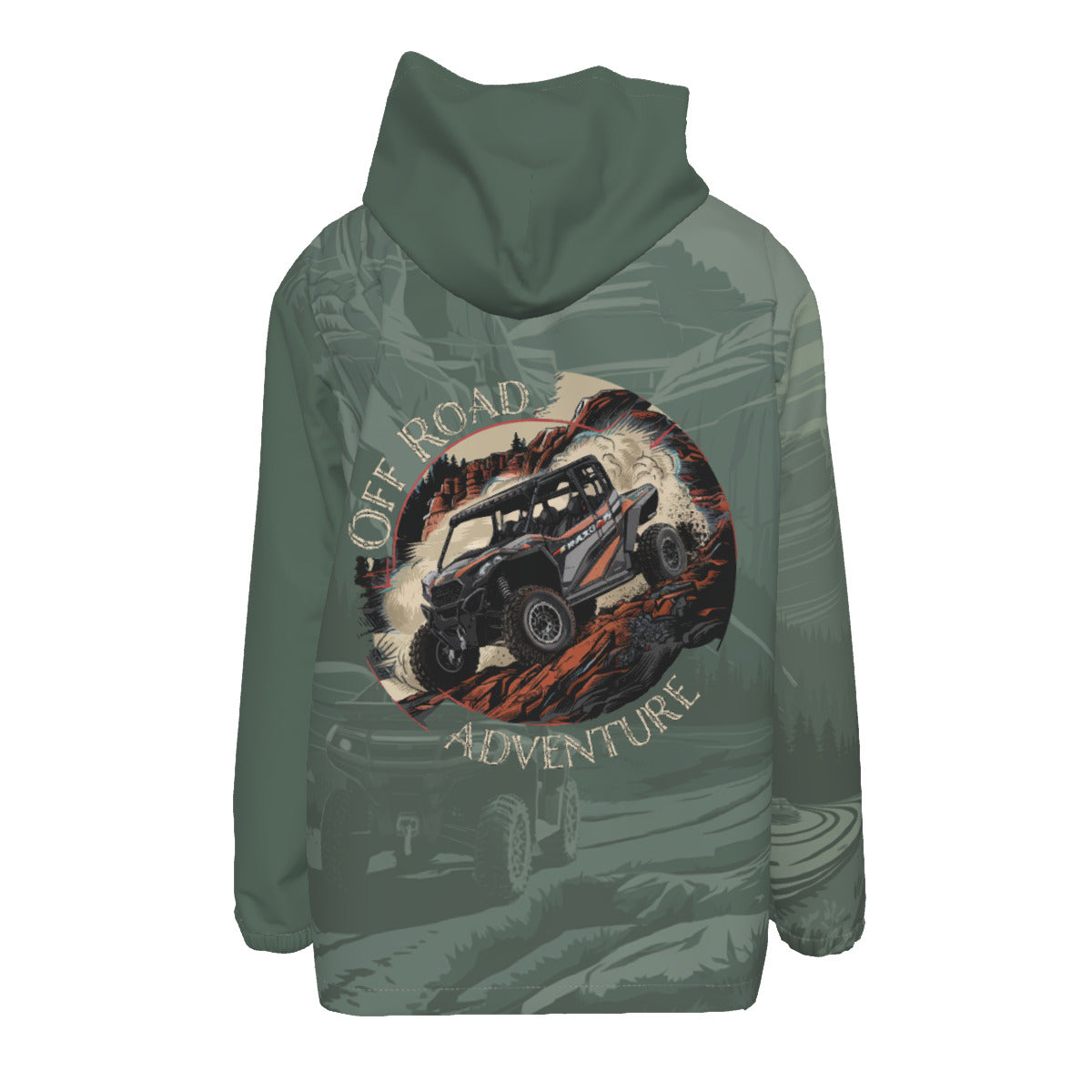 Men's Windproof Hooded Zipper Jacket | Off Road Adventures | Lightweight Outdoor Essential