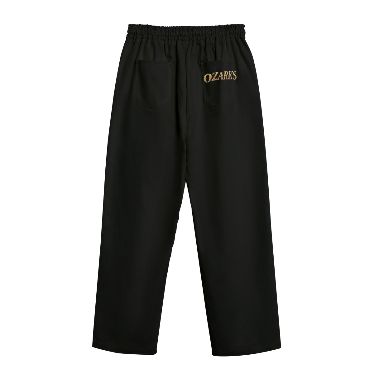 Unisex Cotton Casual Pants – Black | Dockside Drifter | 245GSM Wide Leg Trousers with Elastic Waist & Pockets