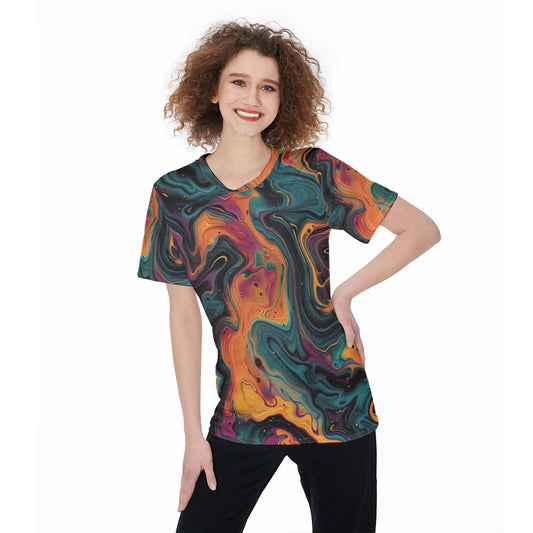 Women'S O-Neck T-Shirt | Marble Swirls