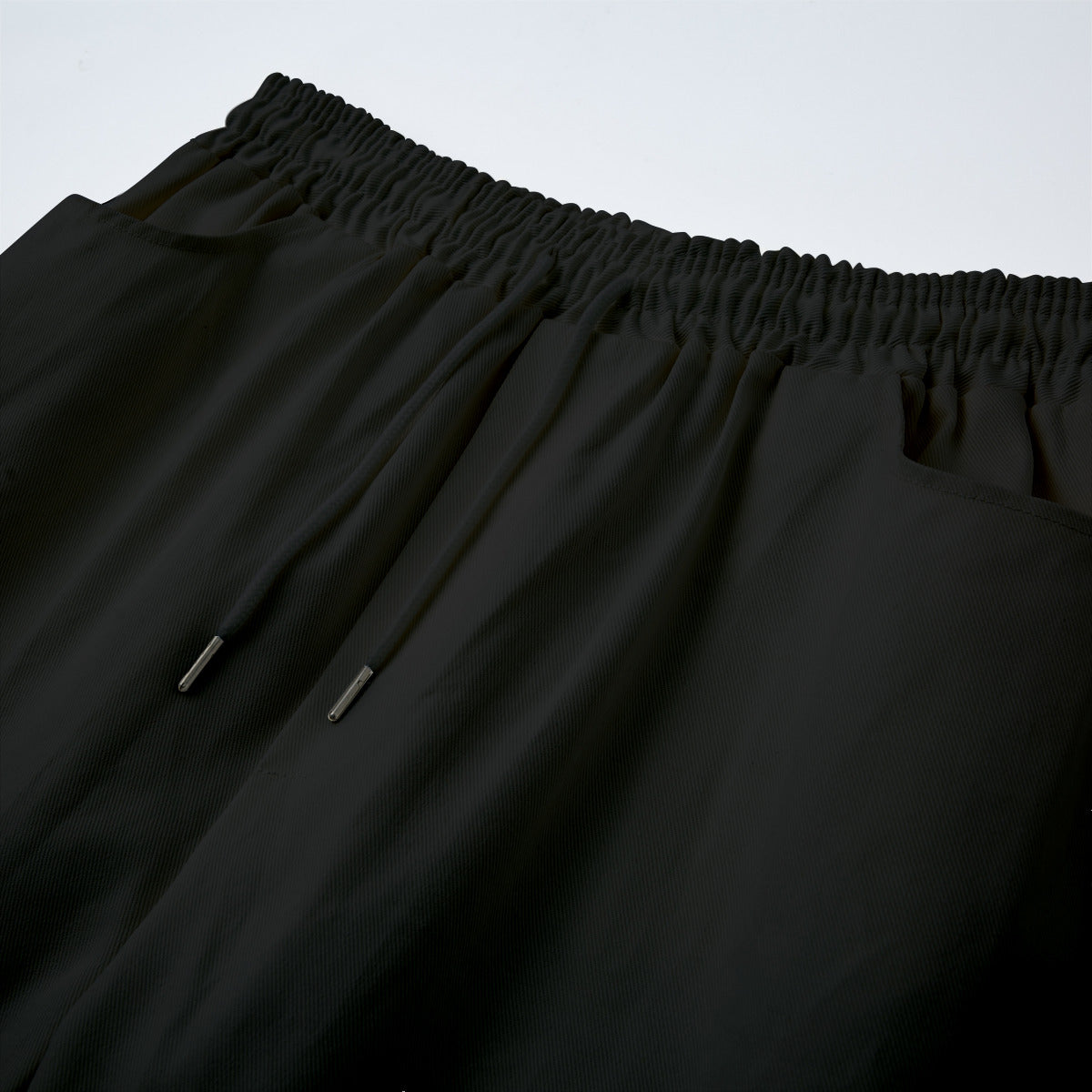 Unisex Cotton Casual Pants – Black | Dockside Drifter | 245GSM Wide Leg Trousers with Elastic Waist & Pockets