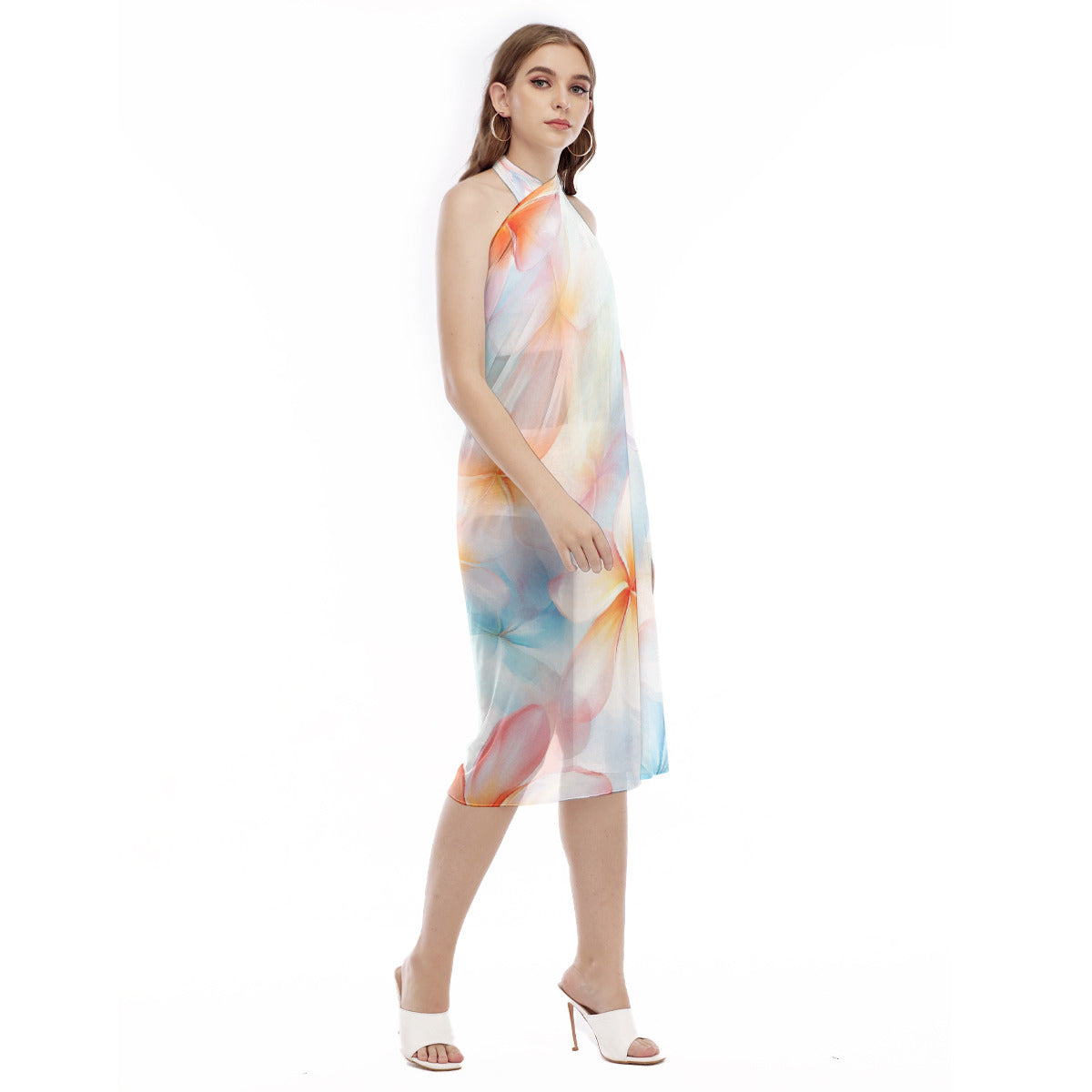 Women's Plumeria Mesh Beach Cover-Up | Pareo Wrap Dress | Sun & Sail Resortwear