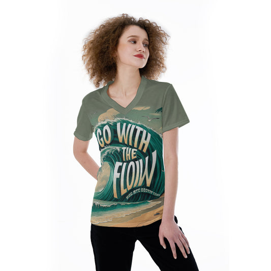 V-neck Women's T-shirt | Go With The Flow