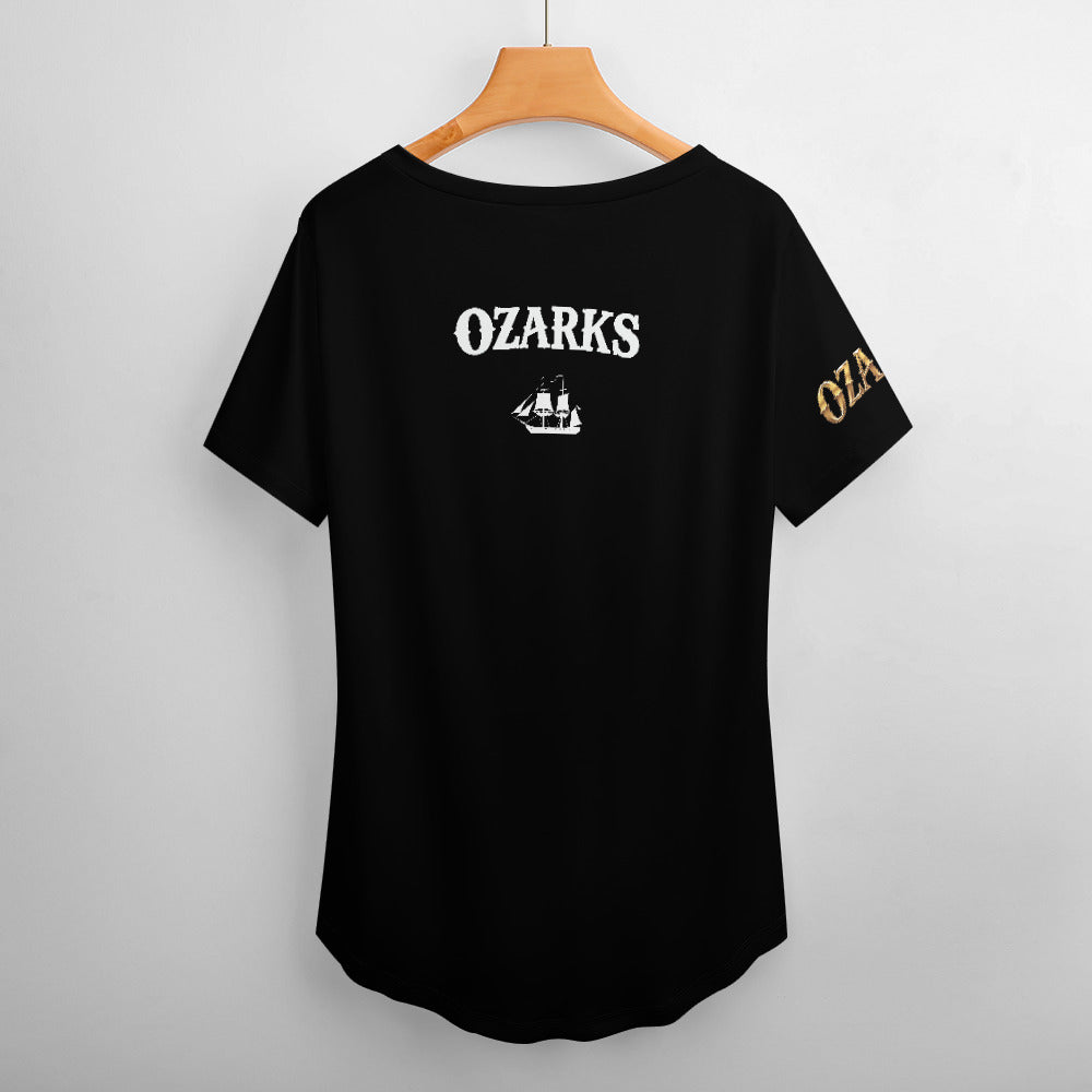 V Neck Short-sleeve Women Shirt Printed | Ozarks Essentials For Her | Corgi Captain