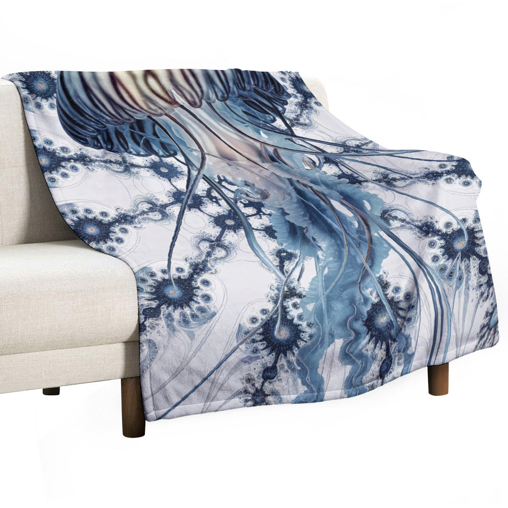 Ultra-Soft Flannel Blanket 70"Γ80" |Ozarks Coastal Wraps | Blue Medusa