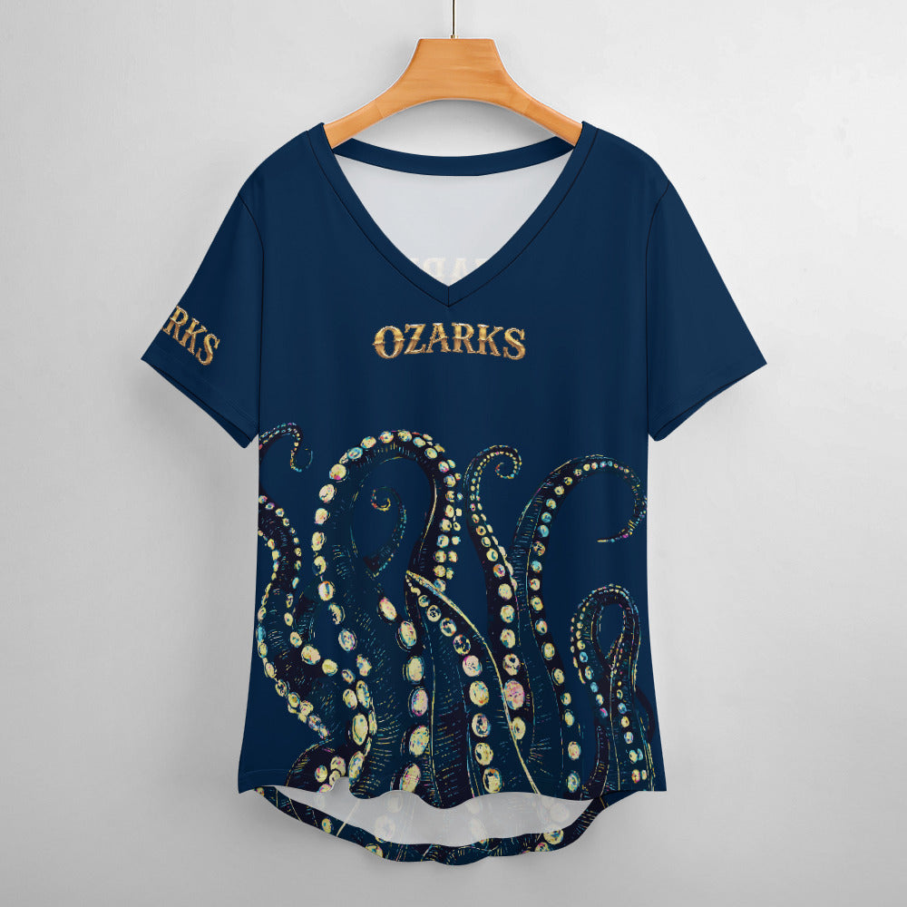 V Neck Short-sleeve Women Shirt Printed | Ozarks Essentials For Her | Ozarks Marina