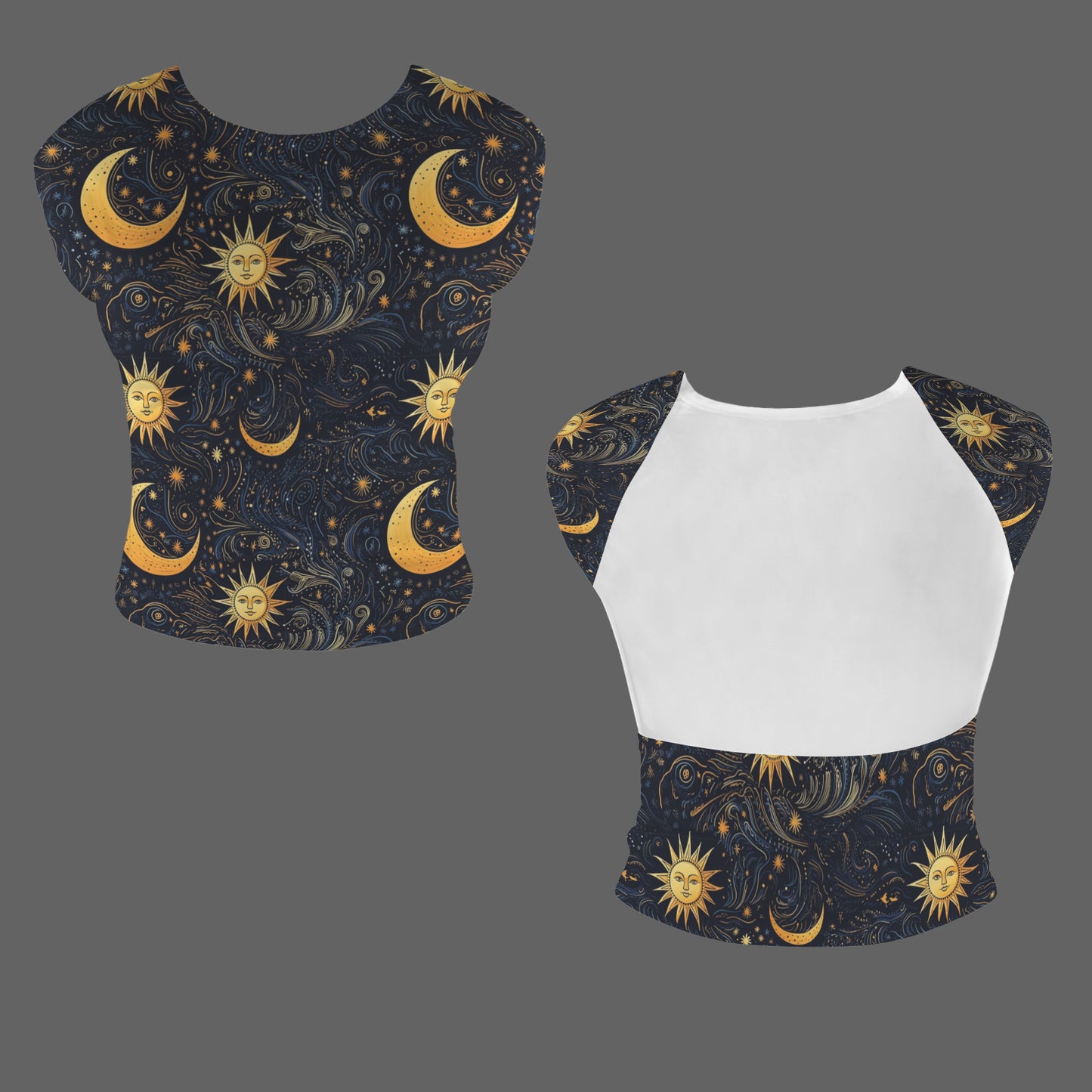 Women's Backless T-Shirt > Sun & Moon