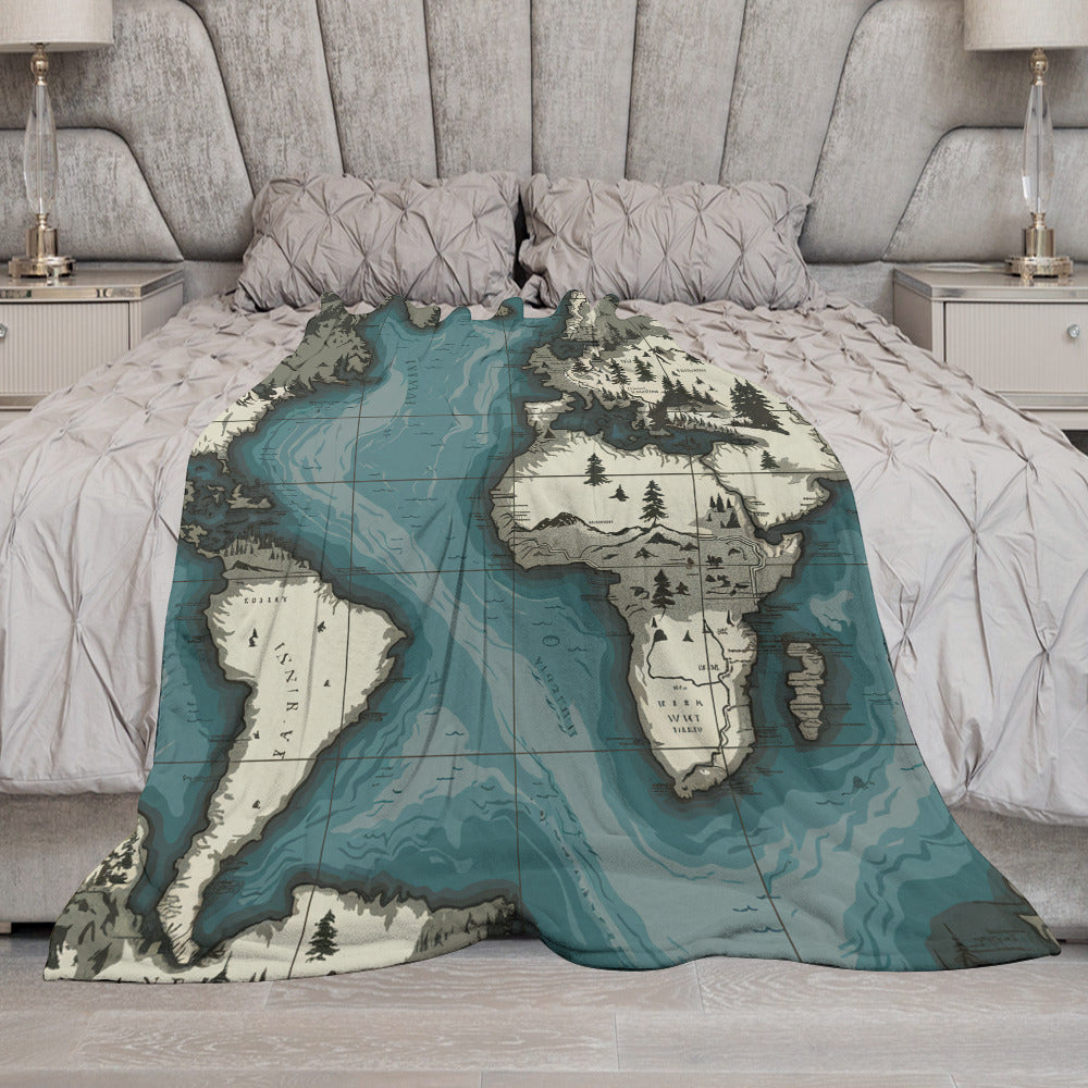 Ultra-Soft Flannel Blanket 70"×80" | Ozarks Coastal Wraps | Map