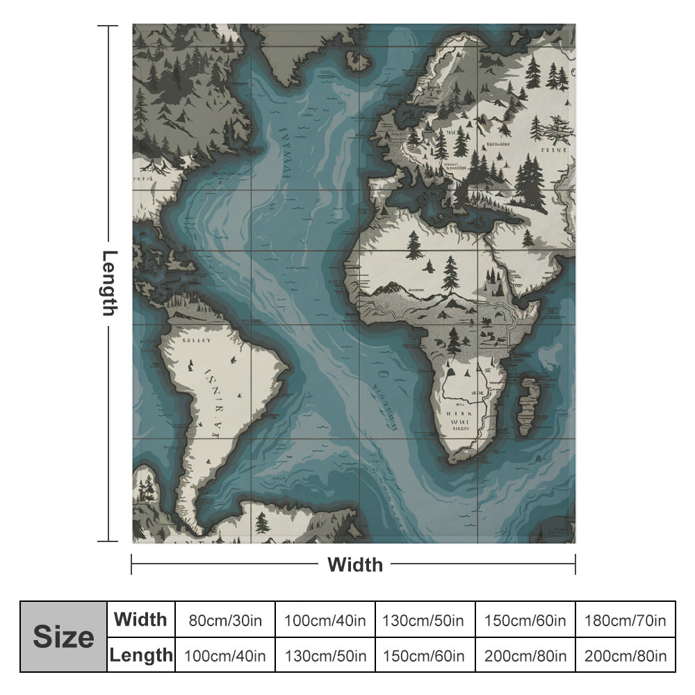 Ultra-Soft Flannel Blanket 70"×80" | Ozarks Coastal Wraps | Map