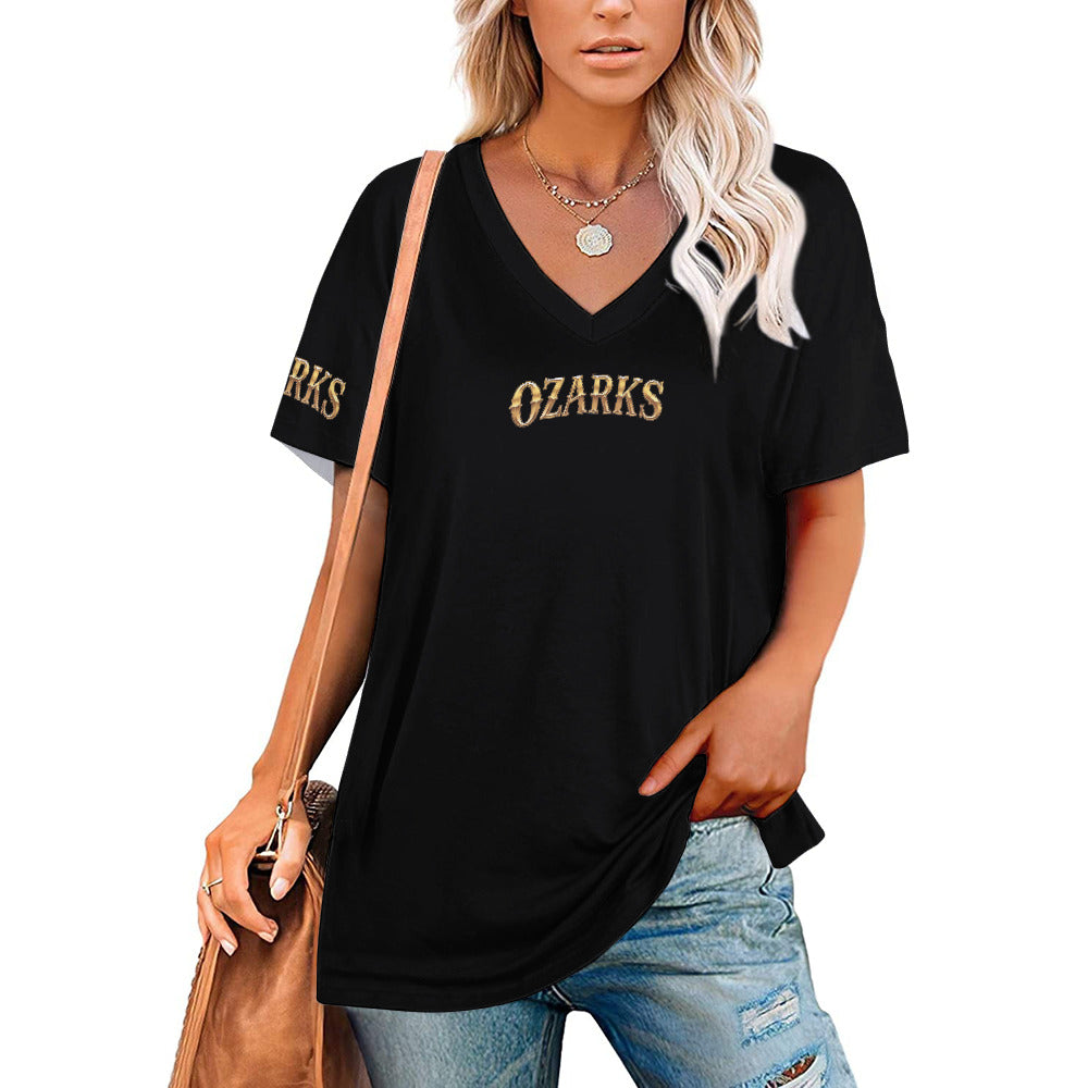 V Neck Short-sleeve Women Shirt Printed | Ozarks Essentials For Her | Boathouse Logo