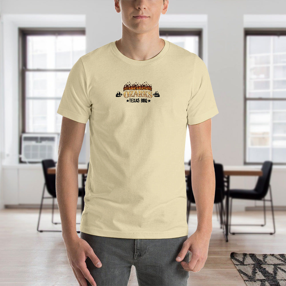 New 150g Men's Short Sleeve T-shirt | Smokin' Old West , On Harrison Lake | Sand