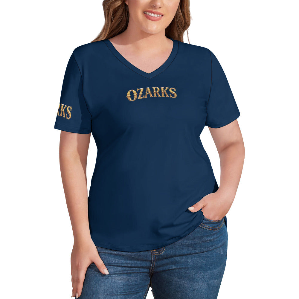V Neck Short-sleeve Women Shirt Printed | Ozarks Essentials For Her | Boathouse Logo