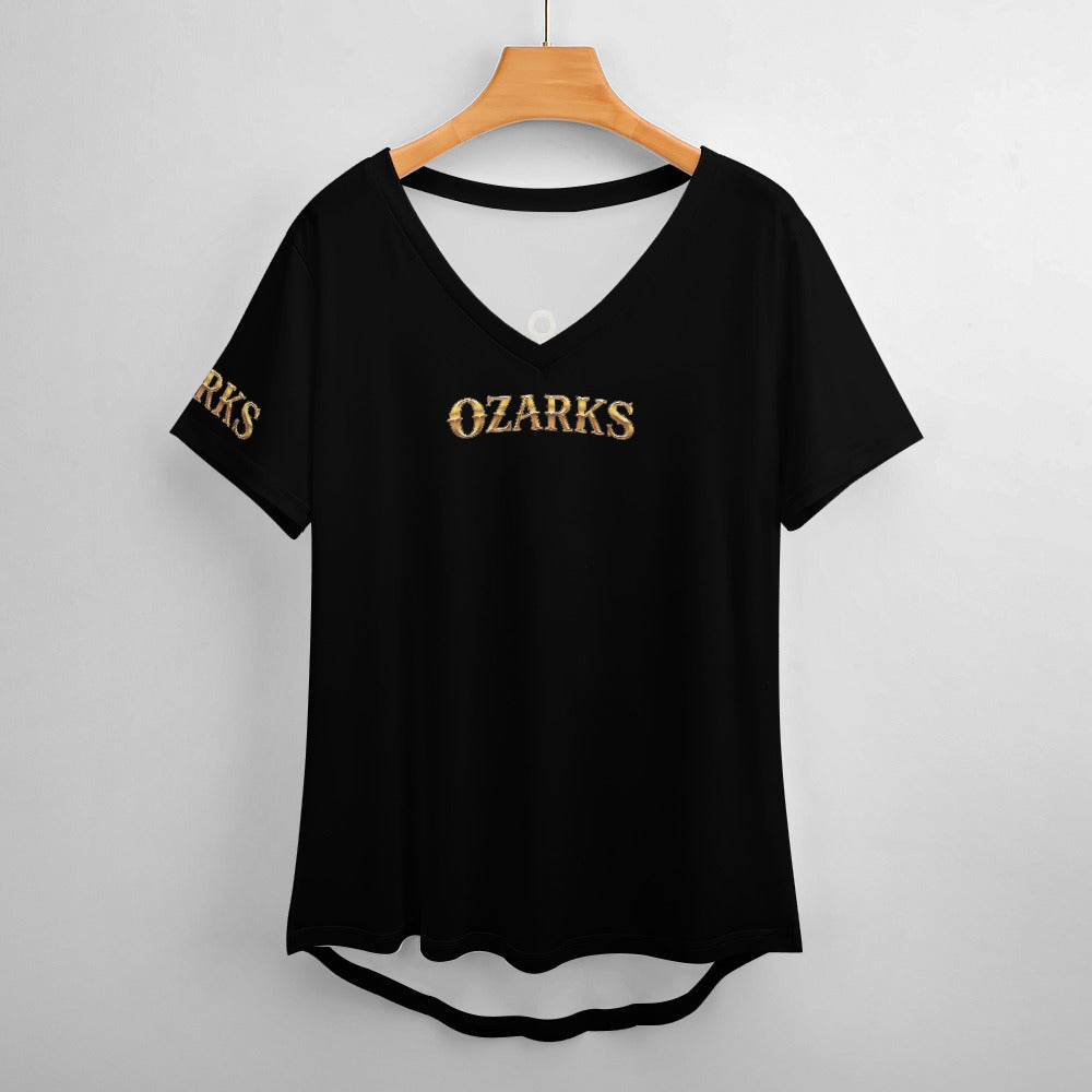 V Neck Short-sleeve Women Shirt Printed | Ozarks Essentials For Her | Boathouse Logo
