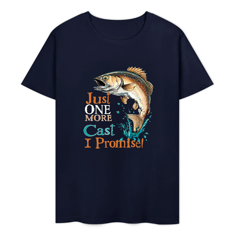 2025 Pure Cotton Short Sleeve, Double-Sided Print | Dockside Drifter | "Just One More Cast"