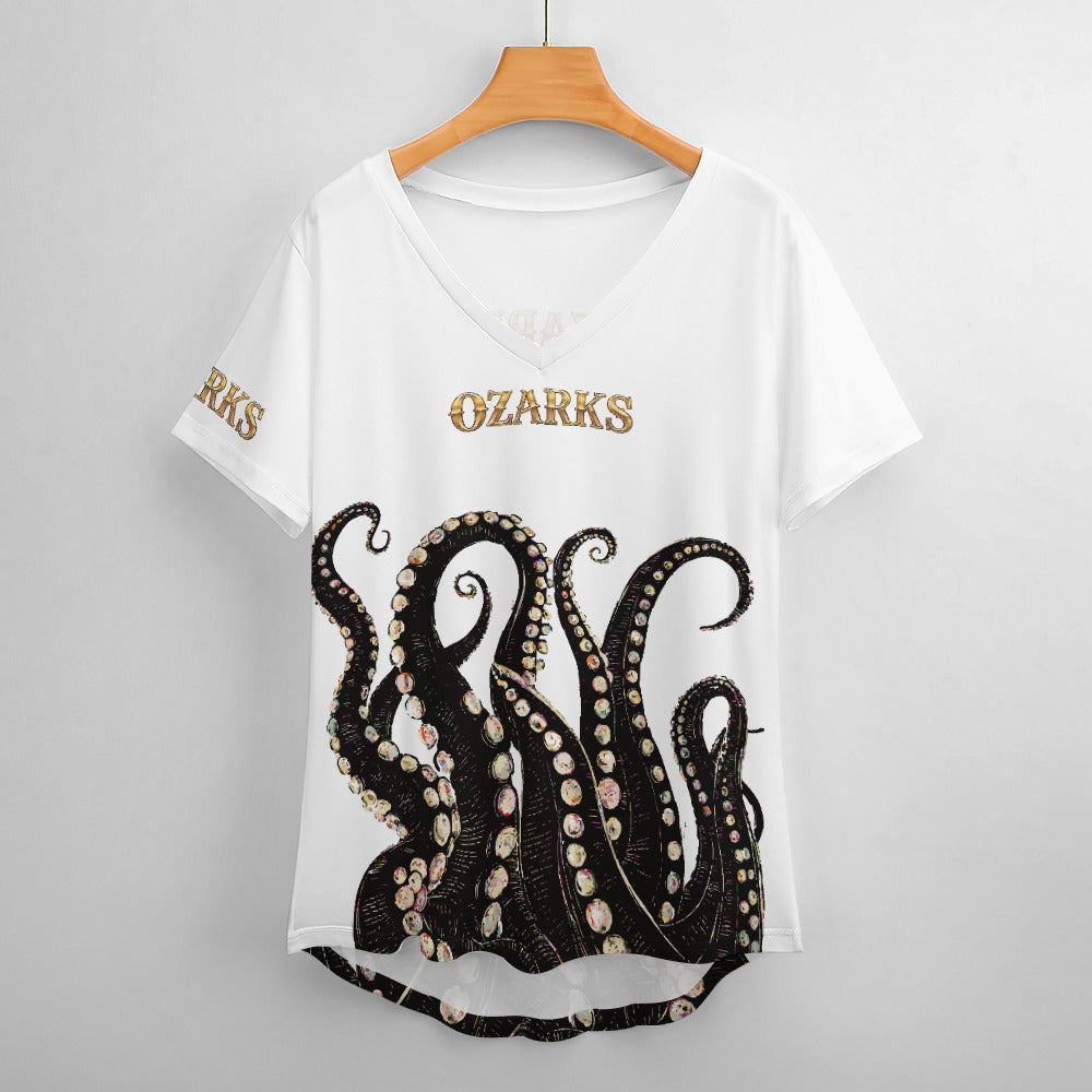 V Neck Short-sleeve Women Shirt Printed | Ozarks Essentials For Her | Ozarks Marina