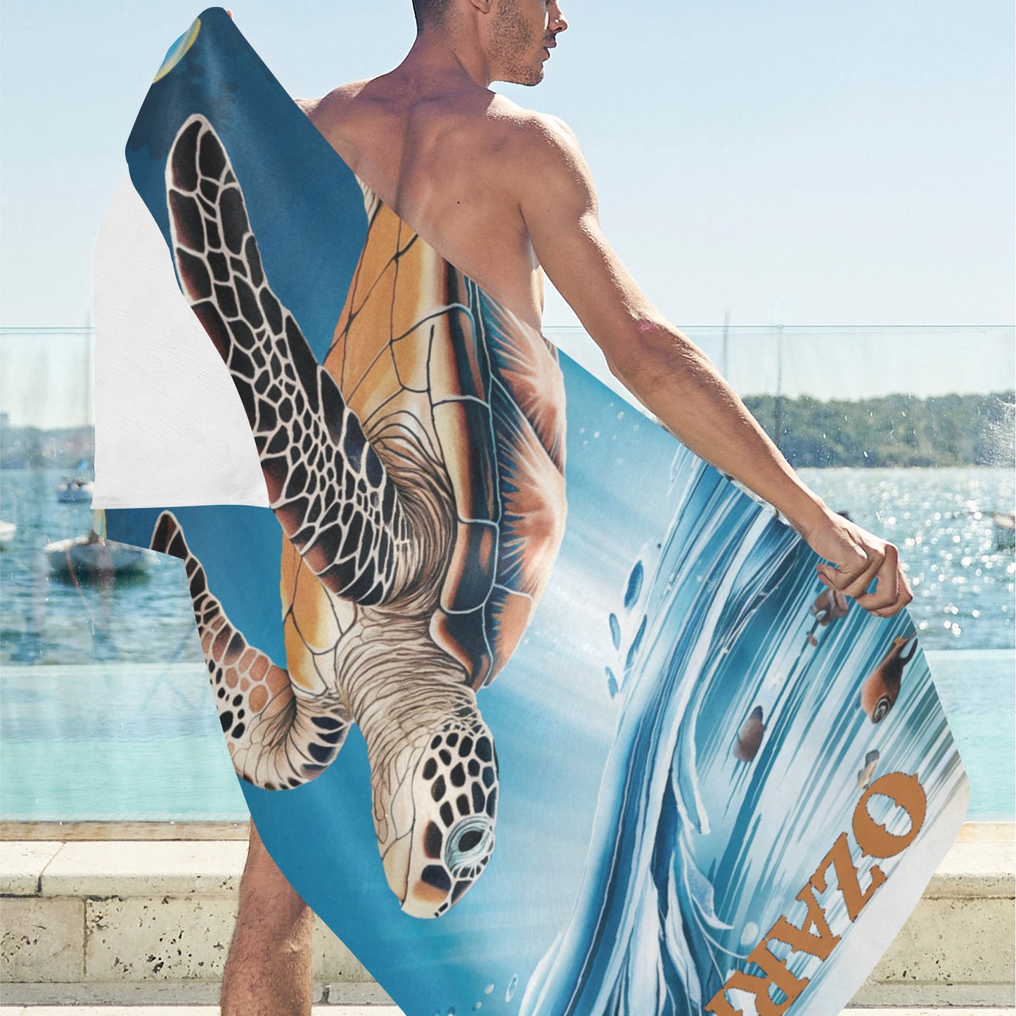 Beach Towel Suede 31.5"x 71"| Beach Towel | Sea Turtle