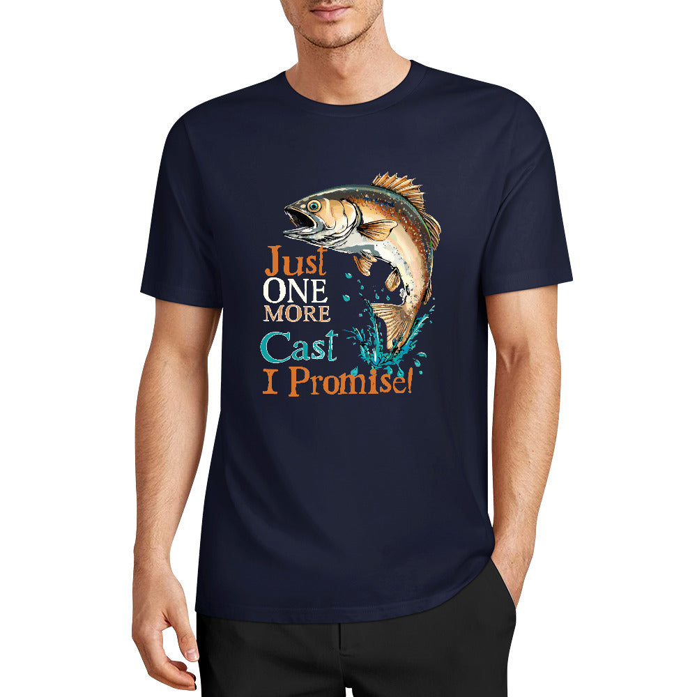 2025 Pure Cotton Short Sleeve, Double-Sided Print | Dockside Drifter | "Just One More Cast"