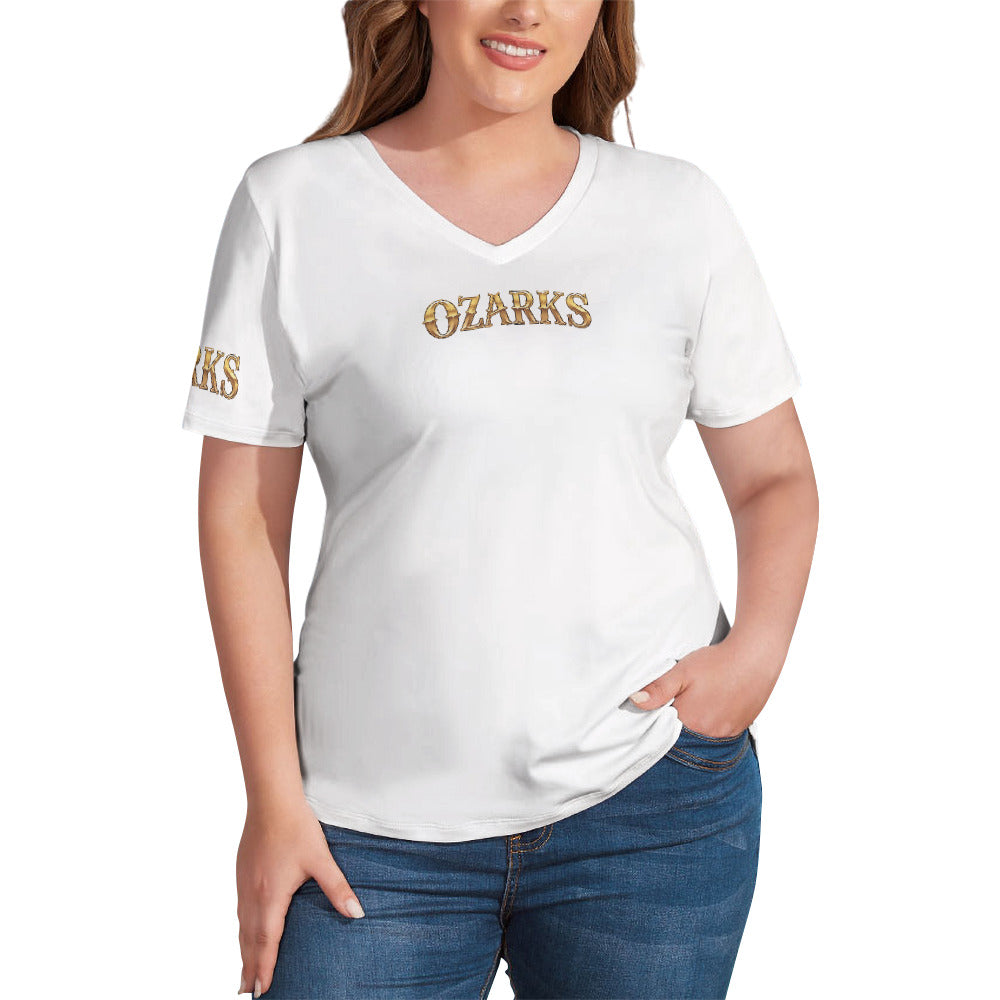 V Neck Short-sleeve Women Shirt Printed | Ozarks Essentials For Her | Boathouse Logo