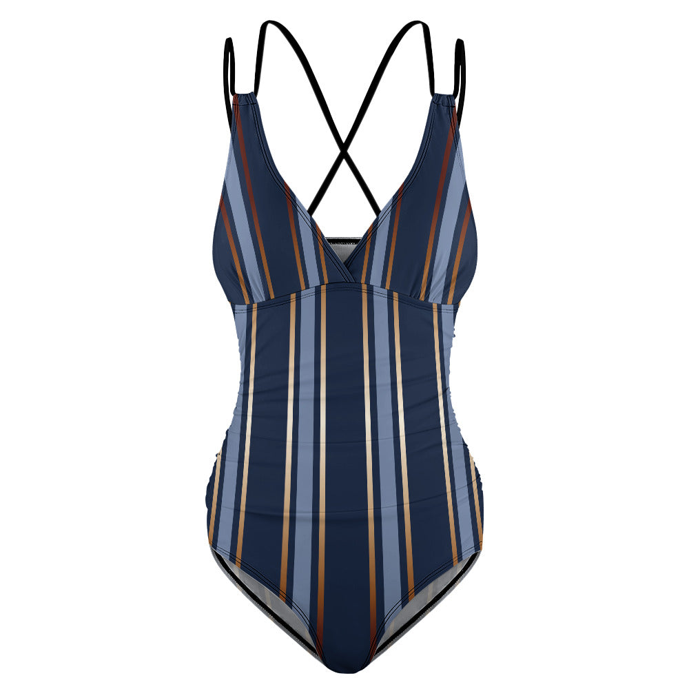 Women One-piece Swimsuit | Sail & Sun | Blue Stripes
