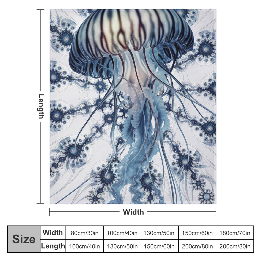 Ultra-Soft Flannel Blanket 70"Γ80" |Ozarks Coastal Wraps | Blue Medusa