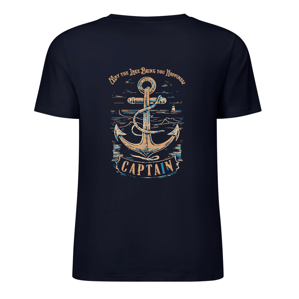 Pure cotton short sleeved T-shirt two side print | Dockside Drifter | Dad Captain of our Family Ship