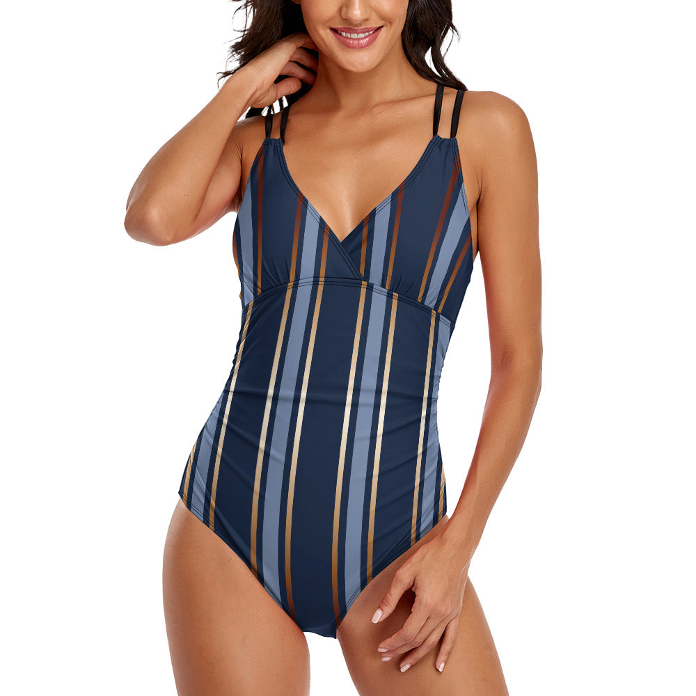 Women One-piece Swimsuit | Sail & Sun | Blue Stripes