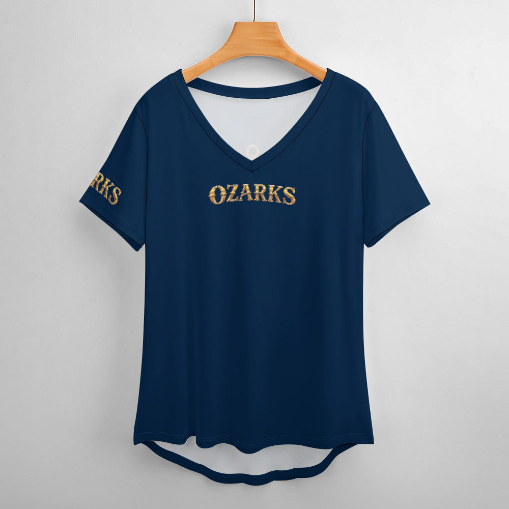 V Neck Short-sleeve Women Shirt Printed | Ozarks Essentials For Her | Boathouse Logo