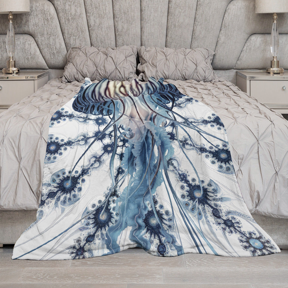Ultra-Soft Flannel Blanket 70"Γ80" |Ozarks Coastal Wraps | Blue Medusa
