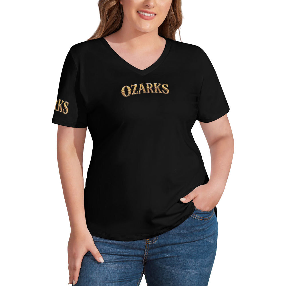 V Neck Short-sleeve Women Shirt Printed | Ozarks Essentials For Her | Boathouse Logo
