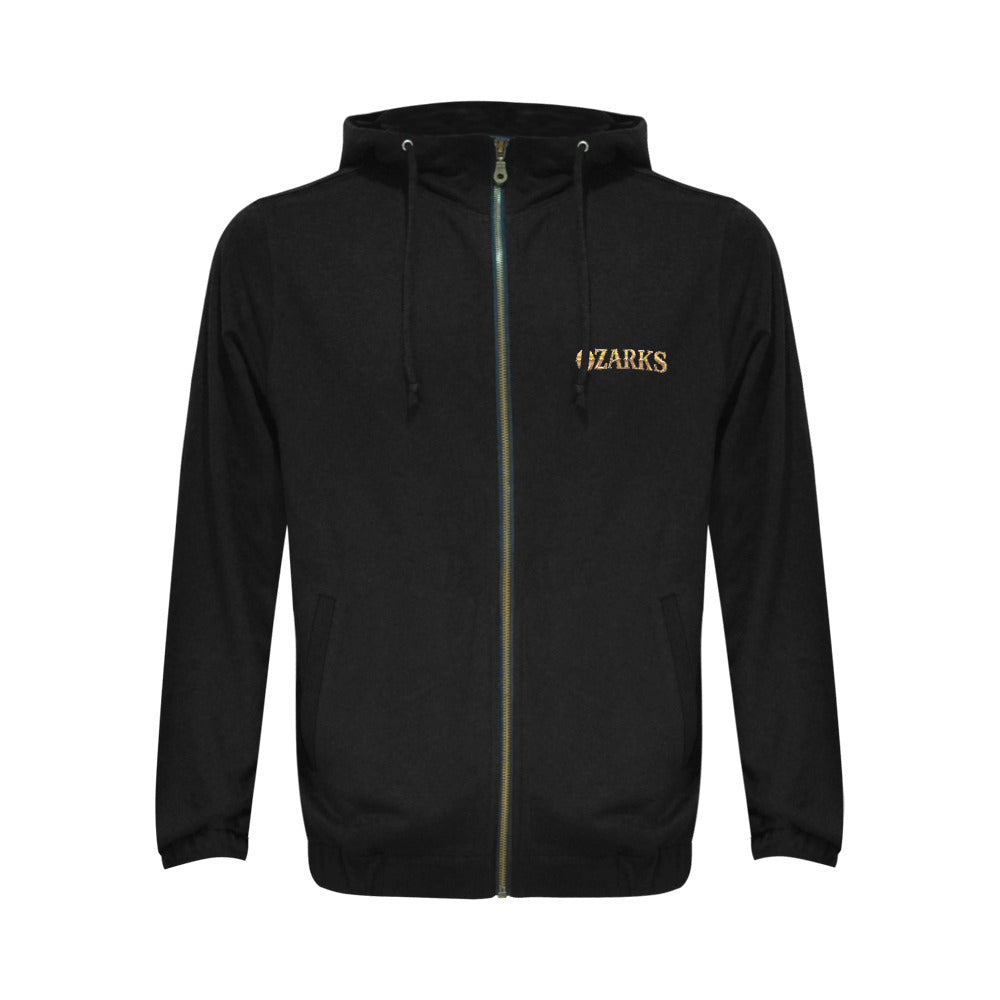 Men's All Over Print Full Zip Hoodie | Grand Opening | Black