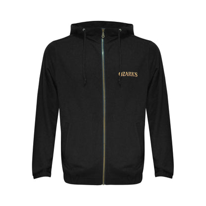 Men's All Over Print Full Zip Hoodie | Grand Opening | Black