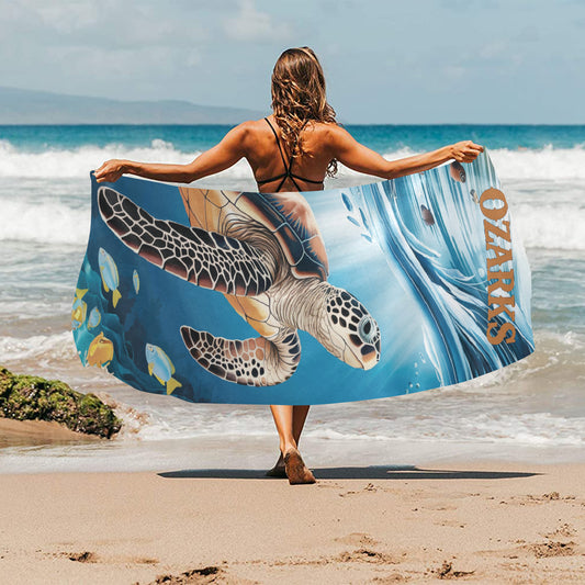 Beach Towel Suede  31.5"x 71"| Beach Towel | Sea Turtle