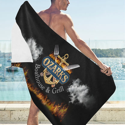 Beach Towel  Suede 30"x 60" | Ozarks Boathouse & Grill | Black
