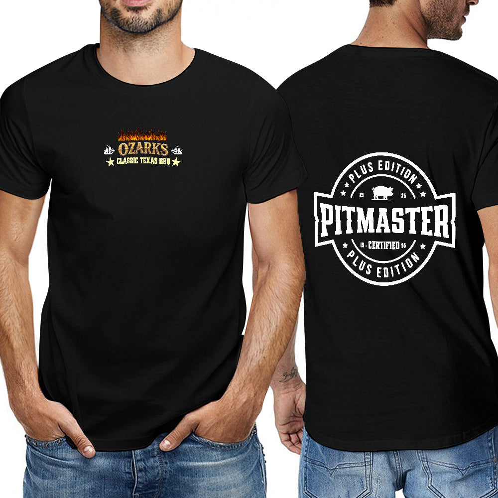 New 150g Men's  Short Sleeve T-shirt | PitMaster.Plus Edition. Certified| Black