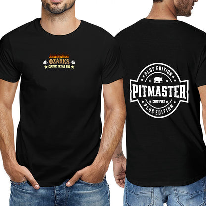 New 150g Men's  Short Sleeve T-shirt | PitMaster.Plus Edition. Certified| Black
