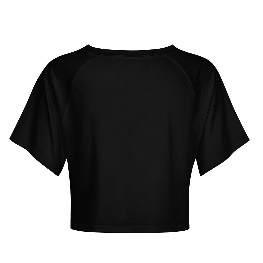 Short sleeved navel exposed Crop Top | Smokin' Old West , on Harrison Lake | Black