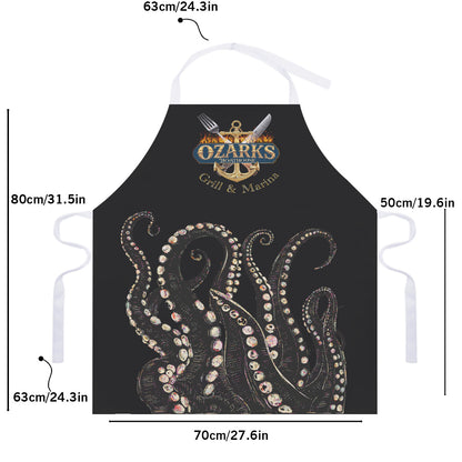 Adjustable Apron With White Strap | Nautical Home & Decor | Cooking Apron | Ozarks Octopus