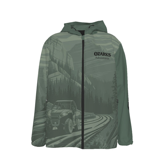 Men's Windproof Hooded Zipper Jacket | Off Road Adventures | Lightweight Outdoor Essential
