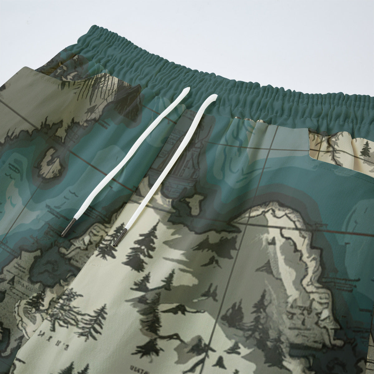 Unisex Straight Casual Pants | 245GSM Cotton |Dockside Drifter | Map Design