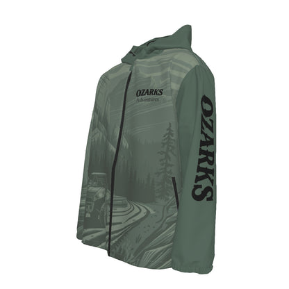 Men's Windproof Hooded Zipper Jacket | Off Road Adventures | Lightweight Outdoor Essential