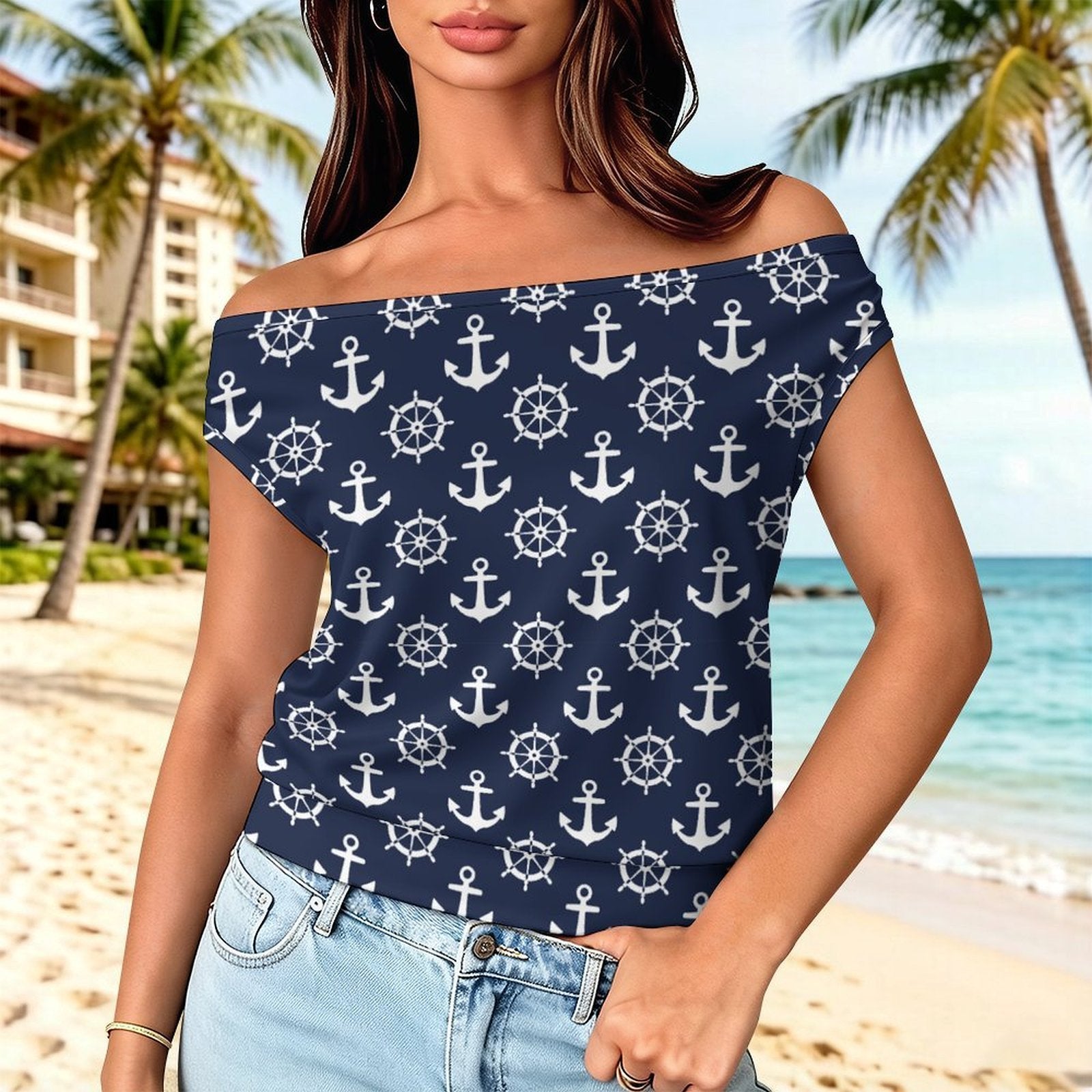 Custom Women's Off Shoulder T-shirt