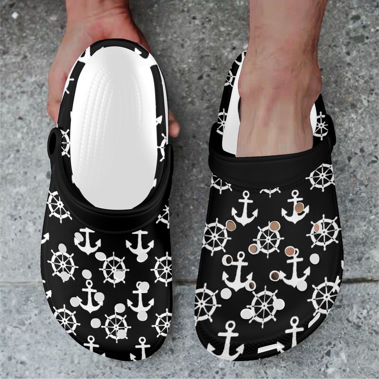 Custom Print Adults Clogs| Black