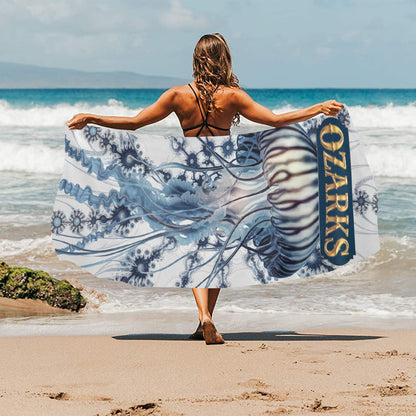 Beach Towel Suede  31.5"x 71" | Beach Towel | Blue Medusa
