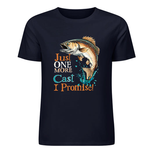 2025 Pure Cotton Short Sleeve, Double-Sided Print | Dockside Drifter | "Just One More Cast"