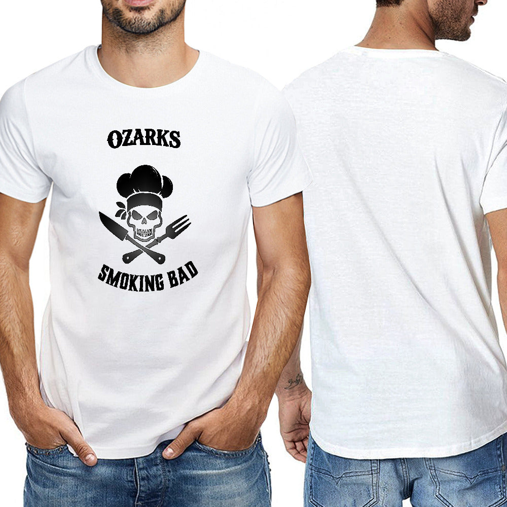 New 150g Men's  Short Sleeve T-shirt | Smoking Bad  White