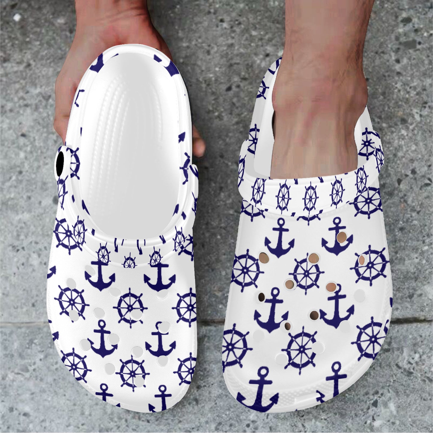 Custom Print Adults Clogs | White